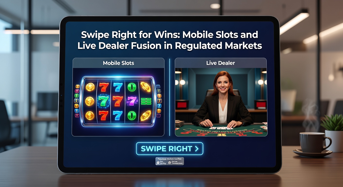 Live Dealer dreht ein Slot-integriertes Rad auf einem Tablet, mit mobilen Swipe-Gesten